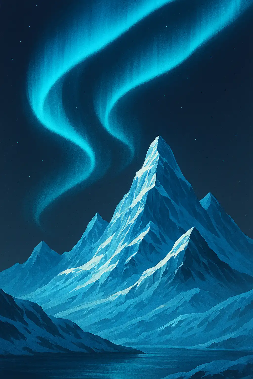 Northern lights over a stylized ice mountain representing the ArcticWin brand